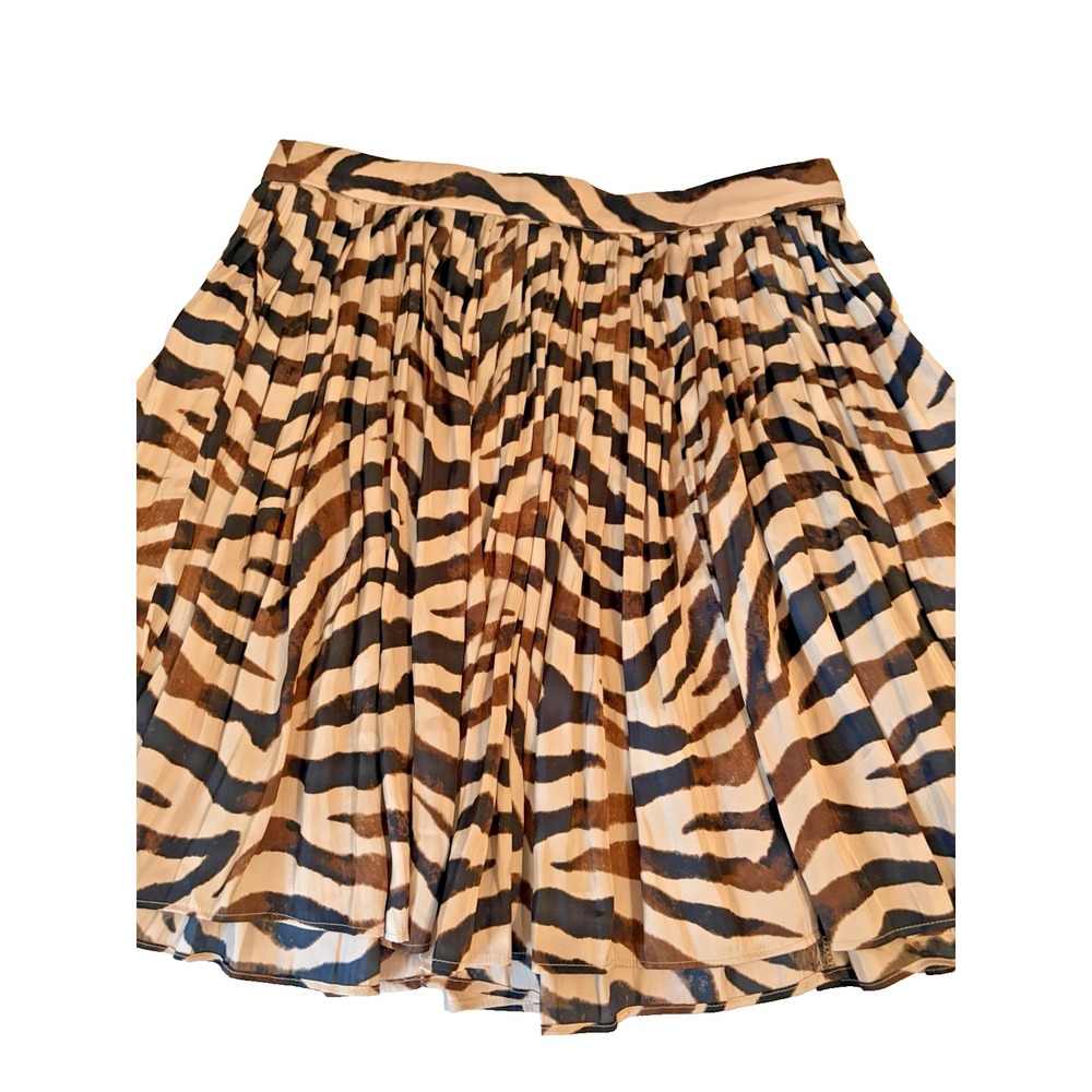J.‎ Crew Re-Imagined Size 6 Silky Full Animal Print Mini Skirt Brown Tan Preppy